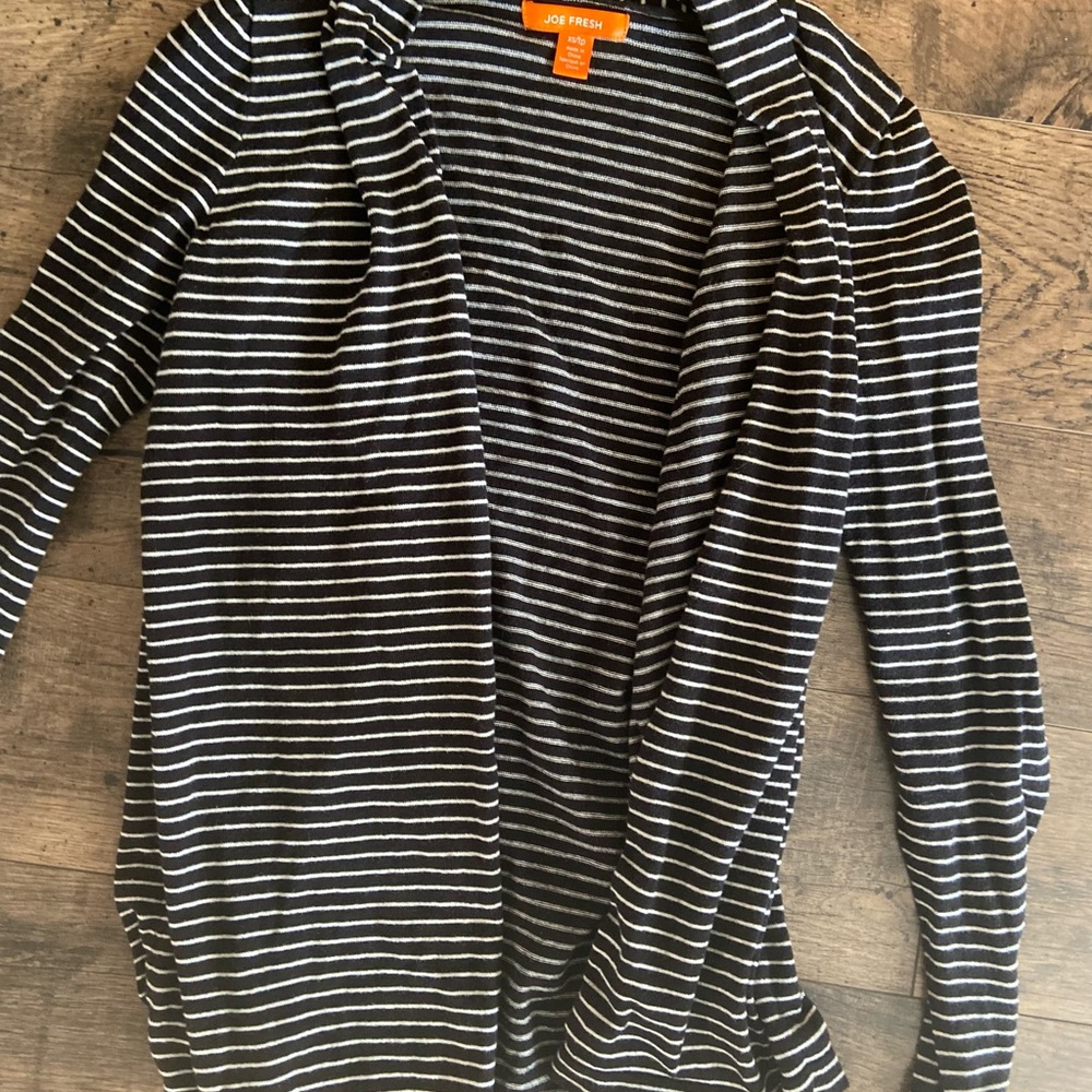 Joe Fresh open black and white cardigan